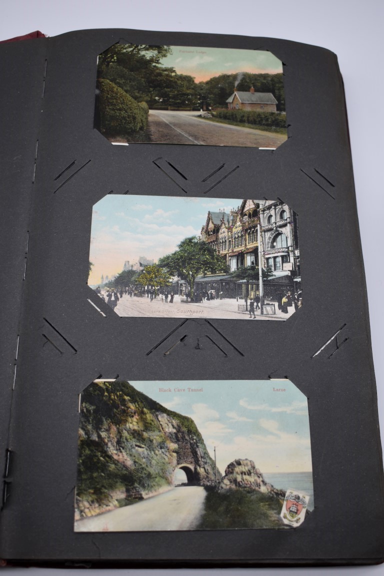 POSTCARD ALBUM: contains approx 296 mixed postcards, topographical and greetings, generally in - Image 2 of 70