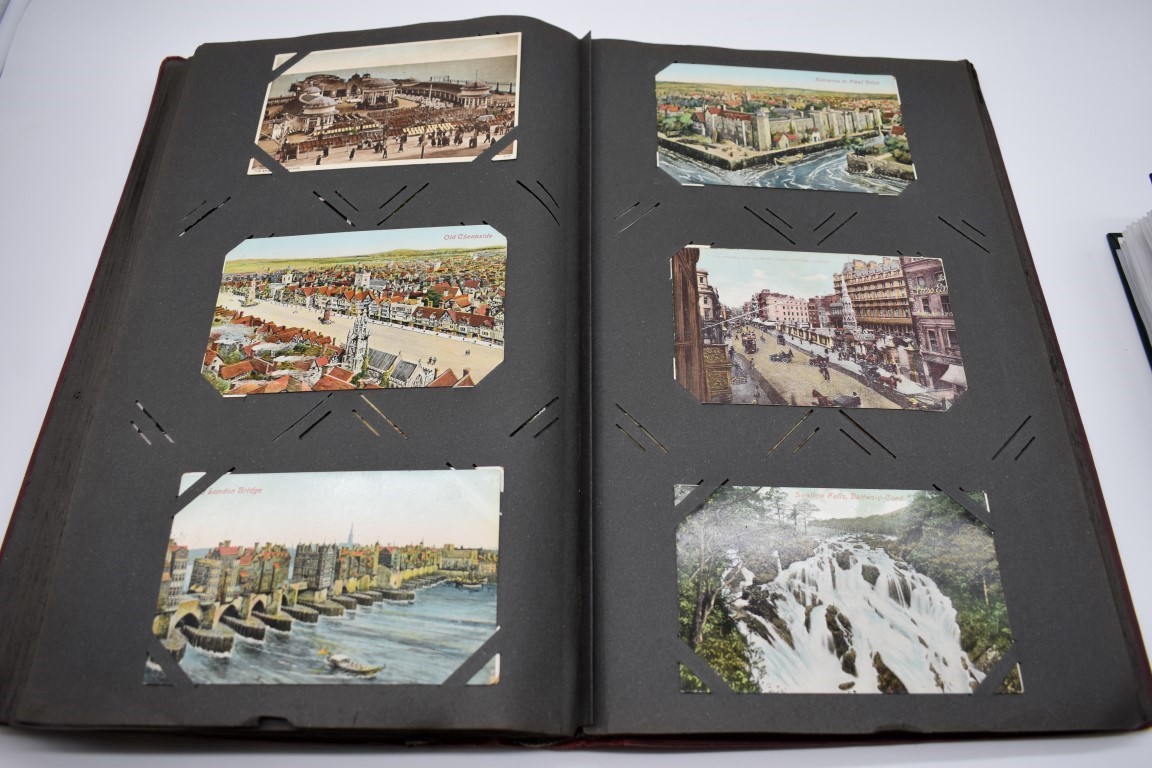 POSTCARD ALBUM: contains approx 296 mixed postcards, topographical and greetings, generally in - Image 39 of 70