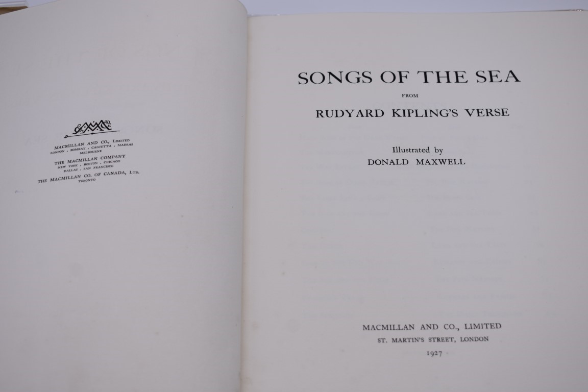 INSCRIBED BY RUDYARD KIPLING: MAXWELL (Donald, illustrator): 'Songs of the Sea from Rudyard - Image 6 of 20