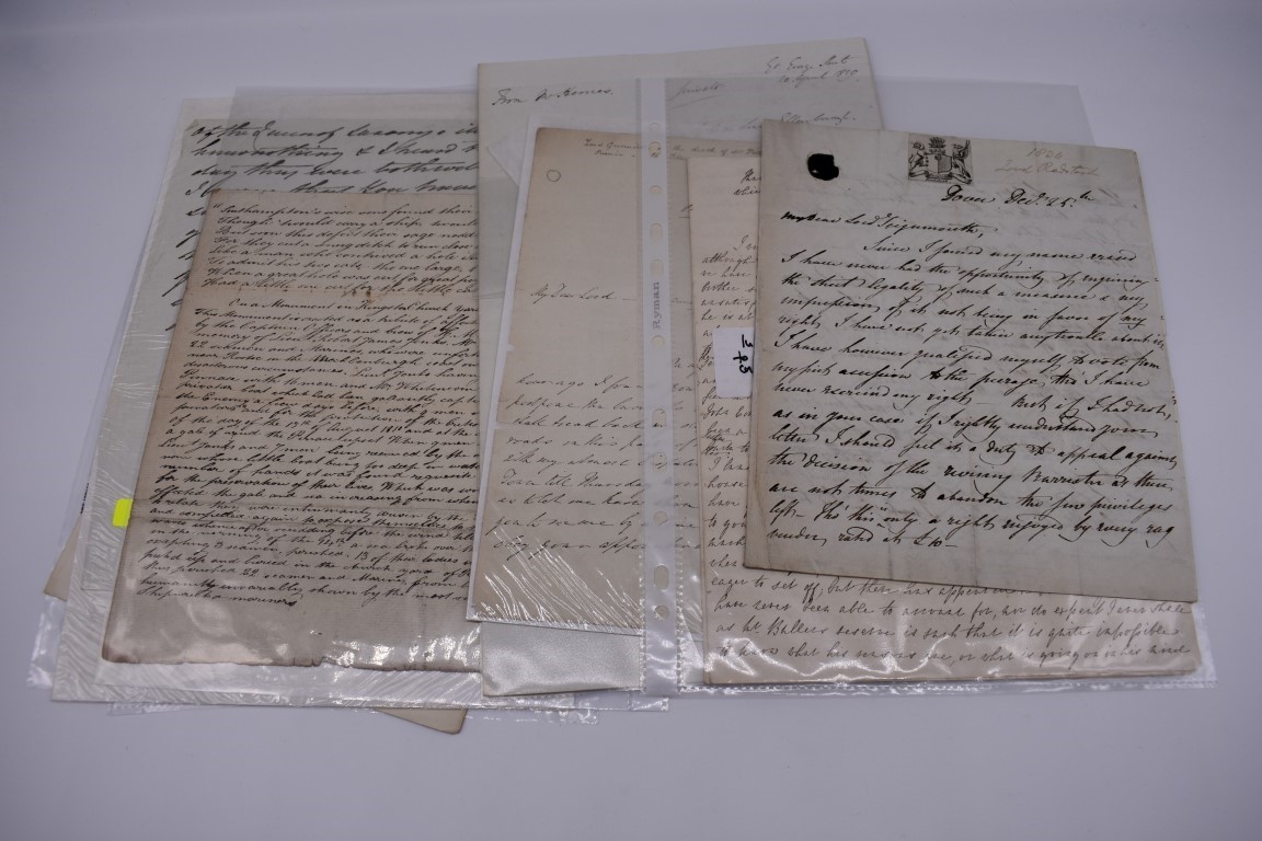 19TH CENTURY LETTERS & DOCUMENTS: two letters entire postmarked Penzance 1840, Buller family,