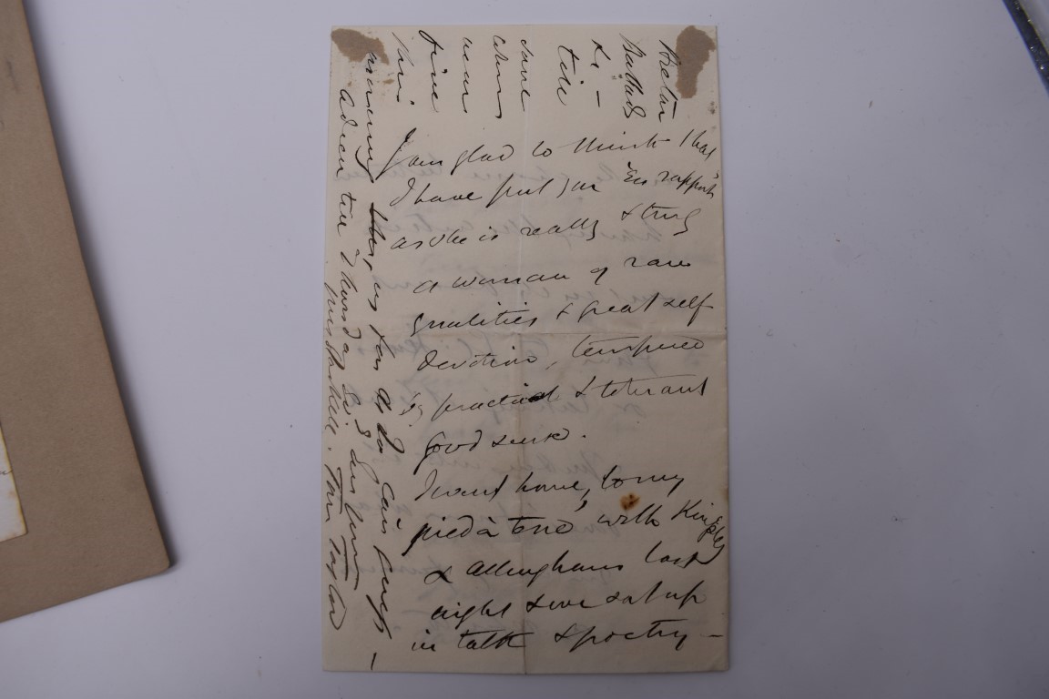 TAYLOR (Tom, 1817-1880): 4 side ALS from Tom Taylor to Mrs Gaskell, printed heading for General - Image 4 of 4