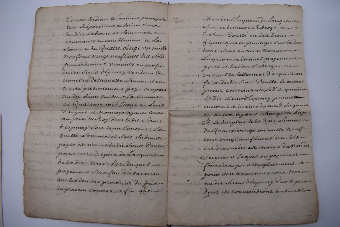 CONTINENTAL DOCUMENTS: group of 9 items, including French manuscript on vellum dated 1645: - Image 21 of 24