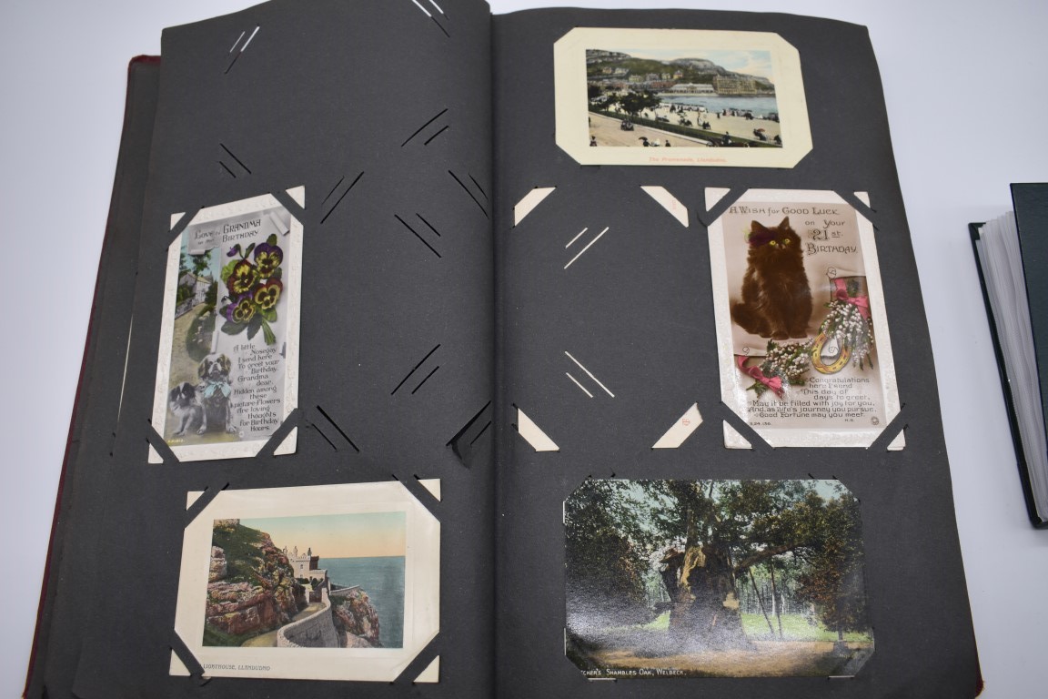 POSTCARD ALBUM: contains approx 296 mixed postcards, topographical and greetings, generally in - Image 6 of 70