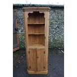 A pine corner cupboard, 183cm high.Payment must be made in advance of collection which is strictly