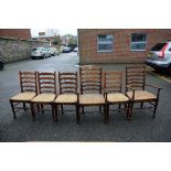 A set of six oak ladderback chairs.Payment must be made in advance of collection which is strictly