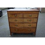 A Georgian mahogany chest of drawers, 117cm wide x 52cm deep x 113.5cm high.Payment must be made