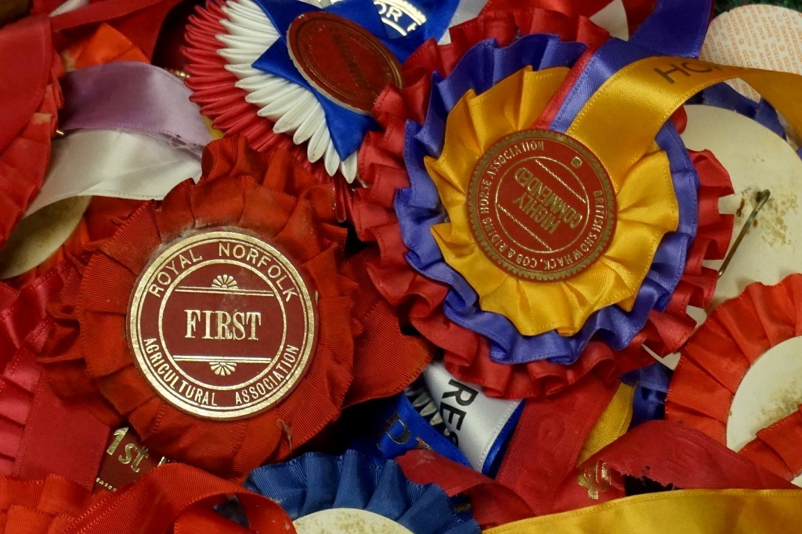 A quantity of horse racing rosettes; together with a quantity of horse stirrups, bits and other - Image 2 of 4