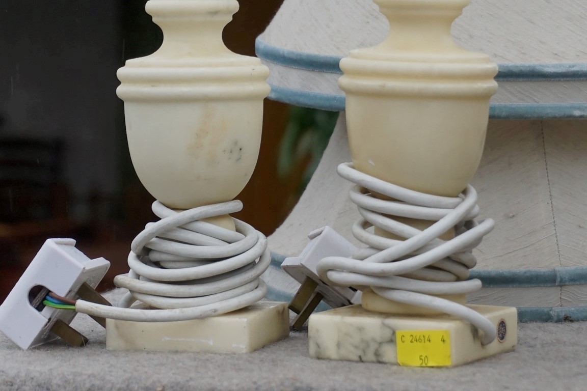 Three pairs of alabaster lamps.Payment must be made in advance of collection which is strictly by - Image 2 of 3