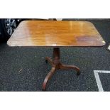 A George IV mahogany breakfast table, 92.5cm wide x 65.5cm deep.Payment must be made in advance of