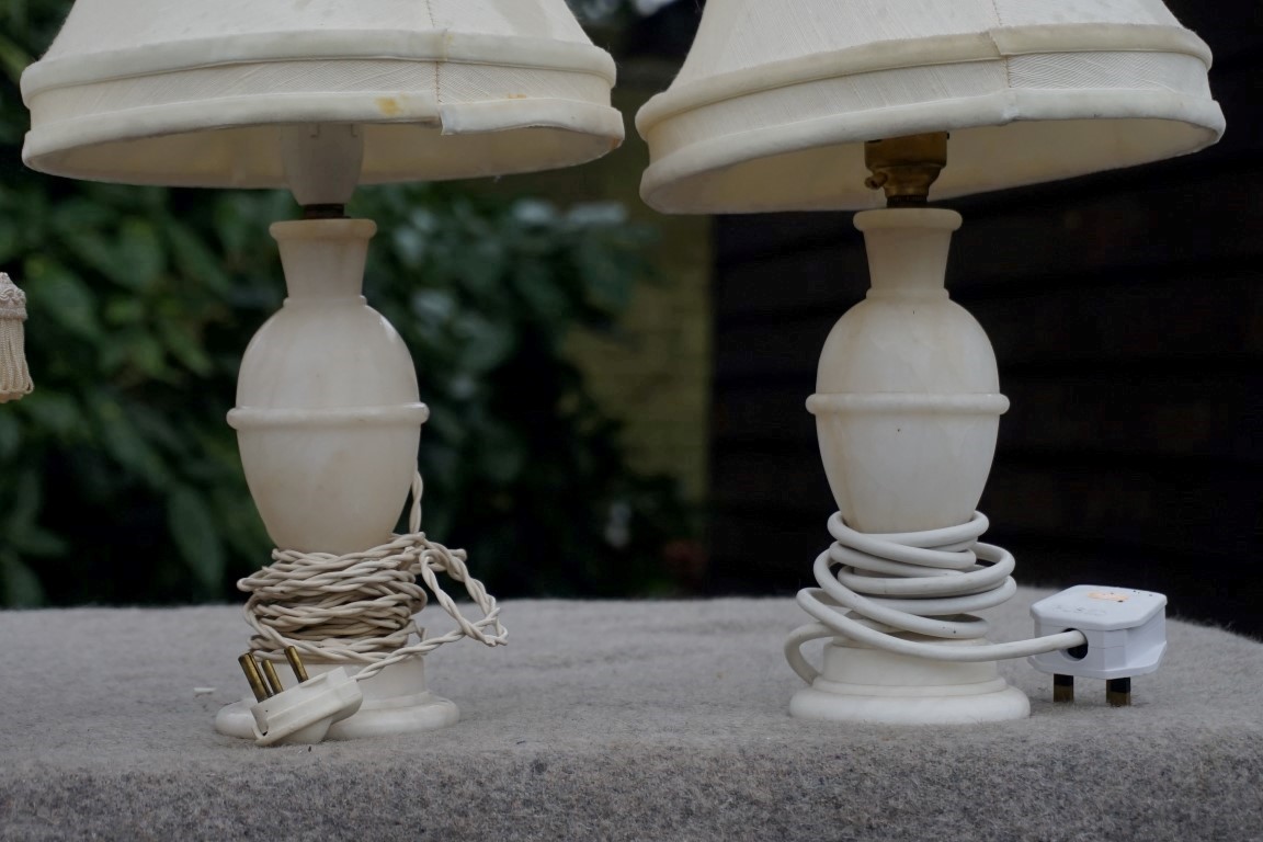 Three pairs of alabaster lamps.Payment must be made in advance of collection which is strictly by - Image 3 of 3