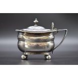 A George III silver mustard pot, by Rebecca Emes & Edward Barnard I, London 1810, total height 8.