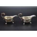 A pair of silver sauce boats, by William Neale & Son Ltd, Birmingham 1935, 8.5cm high, 158g