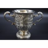 A Georgian silver twin handled pedestal cup, possibly by Richard Bayley, London, 15cm high, 730g.