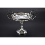 An Edwardian silver twin handled pedestal dish, by Martin, Hall & Co, Sheffield 1905, 10.5cm high,