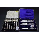 A cased set of six silver grapefruit spoons, by Cooper Brothers & Sons Ltd, Sheffield 1970, 145g;