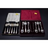 A cased set of six silver teaspoons, by Dawson (Birmingham) Ltd, Sheffield 1946, 80g; together