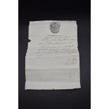 MALTA QUARANTINE OFFICE: printed notepaper with armorial heading, handwritten entry signed by