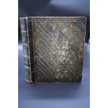 SCRAP ALBUM: early 19thc scrap album, numerous comic and topographical engravings, some hand-