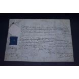 GEORGE III, MILITARY COMMISSION: printed commission on vellum appointing John Ball as Lieutenant