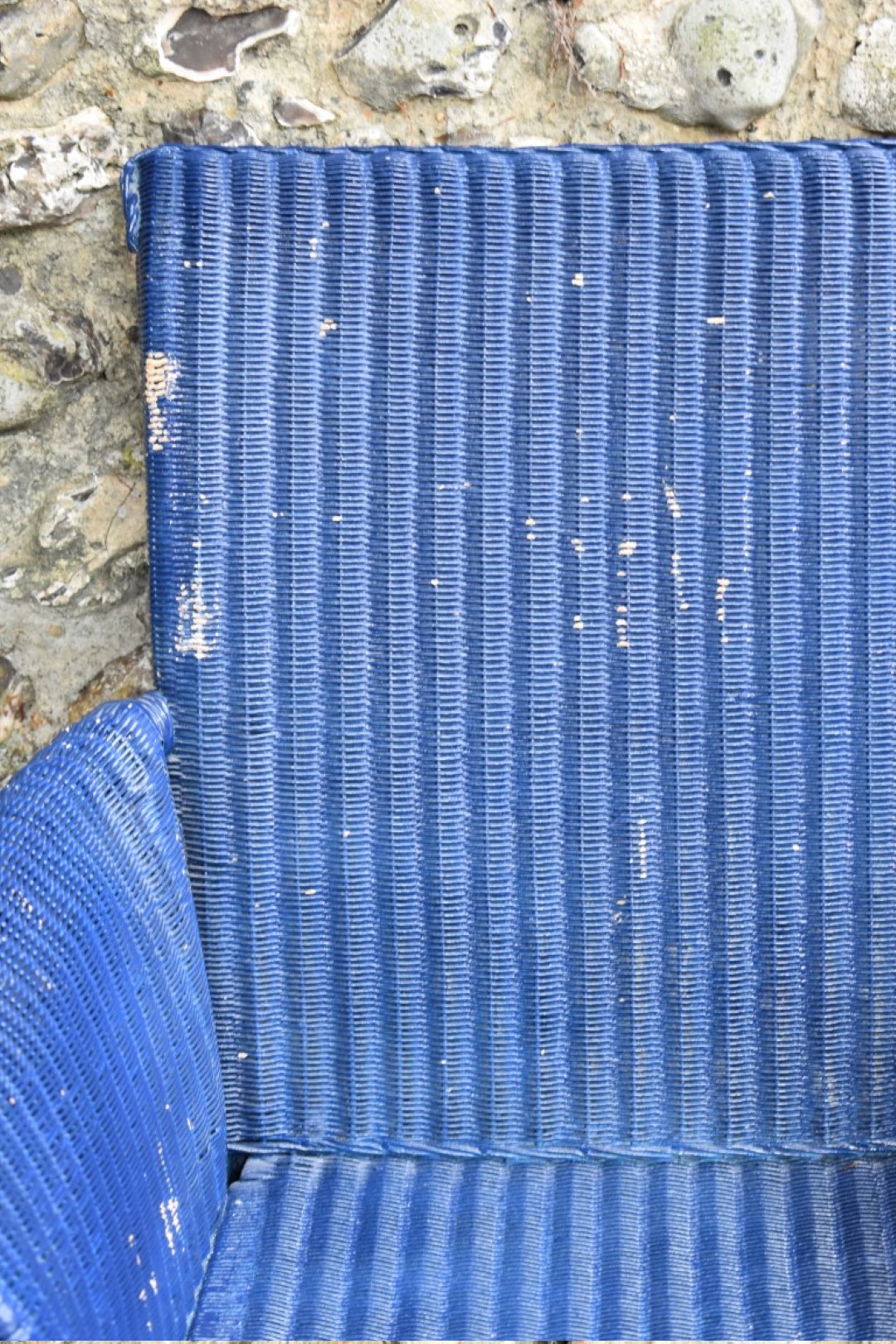 A blue Lloyd Loom chair; together with two similar laundry baskets and a stool. - Image 2 of 4