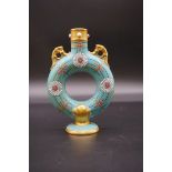 A Royal Worcester Aesthetic twin handled vase, possibly Christopher Dresser, 19.5cm high, (repair to