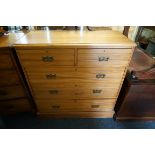 A Victorian satin walnut chest of drawers, 104cm wide.