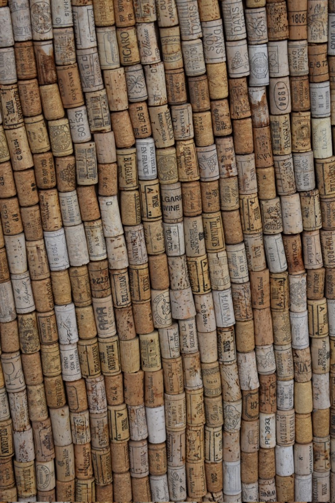 A framed display of bottle corks, 100cm wide x 84cm high. - Image 2 of 2