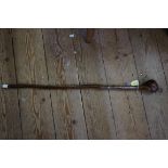 Ethnographica: a knobkerrie stick or cane, 81.5cm long.