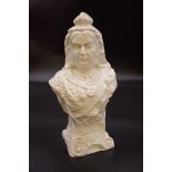 A late 19th century blanc de chine bust of Queen Victoria, 21.5cm high, (chipped).