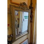 A silver painted frame rectangular wall mirror, 120 x 82cm.