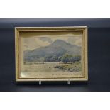 Alfred de Breanski, 'Snowdon from The Glaslyn River, North Wales', monogrammed, titled, watercolour,