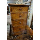 A Victorian walnut pedestal chest, 43.5cm wide.