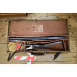 A BSA 12 bore side by side boxlock shotgun, nitro proofed, serial number 9267, 76cm barrels, in