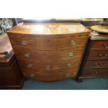 A George III mahogany bowfront chest of drawers, 102cm wide.