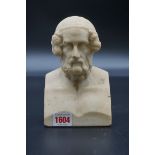 After the antique, a marble bust of a Greek philosopher, probably Plato, 18cm high.