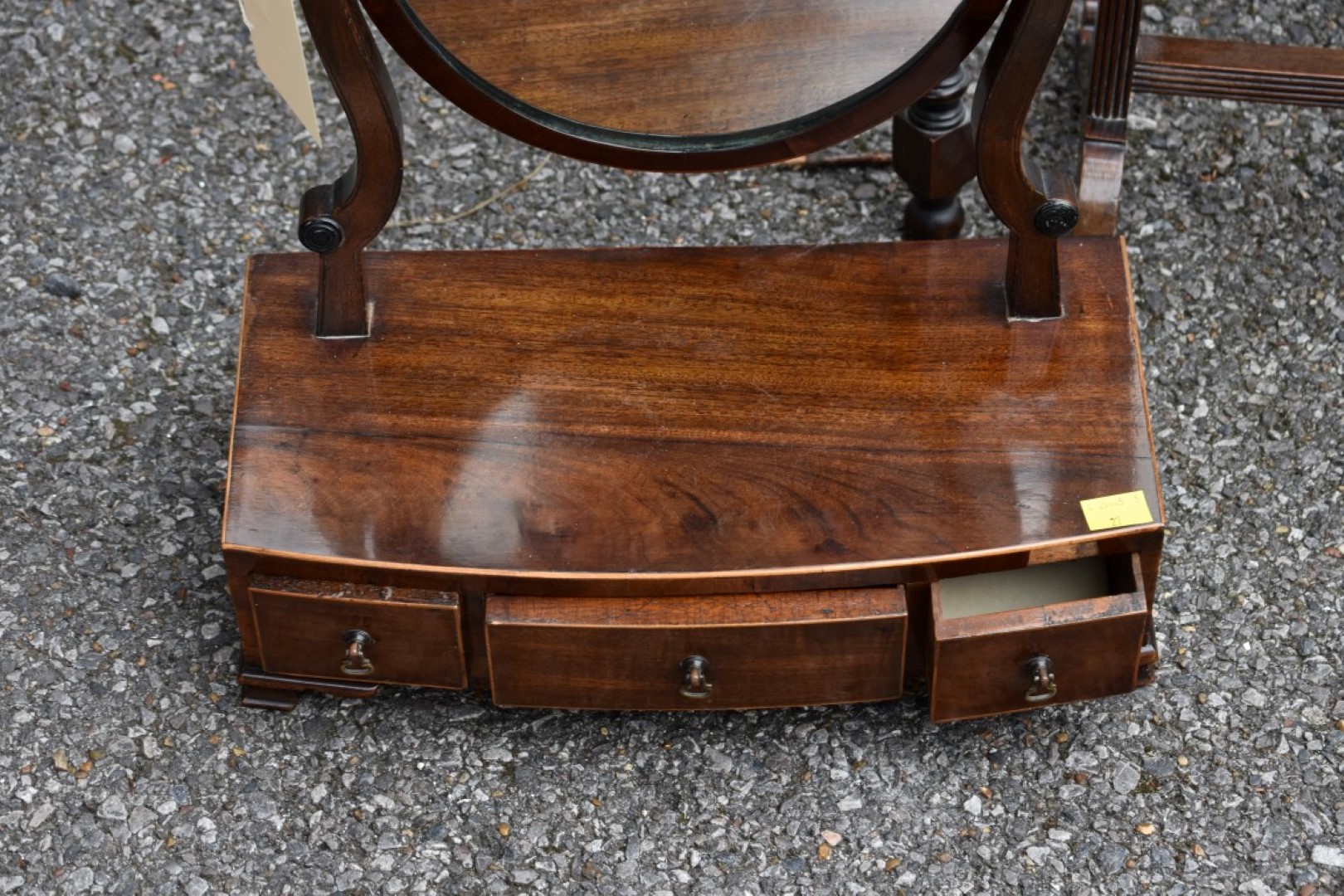 Two antique mahogany toilet mirrors; together with a towel airer. - Image 2 of 2