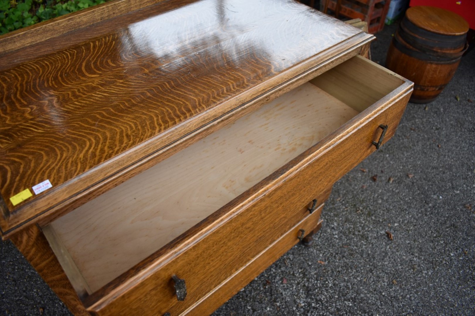 An old oak chest of five drawers, 73 wide x 43cm deep x 116cm high; together with a similar four - Image 8 of 10