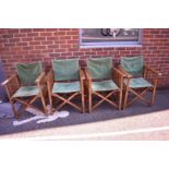 A set of four directors type chairs.