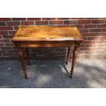 A good Victorian burr walnut and crossbanded rectangular tea table, 86cm wide.