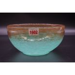 A Monart style glass bowl, 22.5cm diameter.