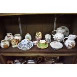 A mixed group of English and continental porcelain, to include: W H Goss; Meissen; Royal Crown