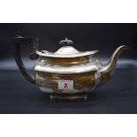 An Edwardian silver teapot, by Jones & Crompton, Birmingham 1905, 643g all in.