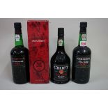 Three various bottles of port, comprising: a 75cl Cockburn's Fine Ruby; a 75cl Cockburn's Special