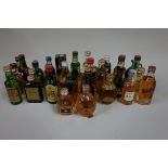 A collection of brandy and whisky miniatures, (levels good). (35)
