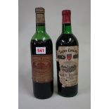 A bottle of Chateau Trimoulet, 196?, (vts); together with a bottle of Chateau Batailley, 1970, (ms/