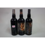 Three bottles of 1940s port, possibly Warre's 1948 vintage, good fill levels. (3)