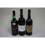 Three various bottles of port, comprising: a 75cl Croft 1978 LBV; a 75cl Churchill's 'Finest Vintage