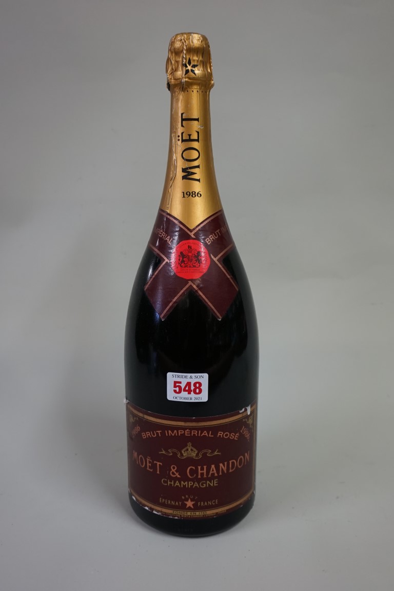 A 1.5 litre magnum bottle of Moet & Chandon Brut Imperial Rose NV champagne.