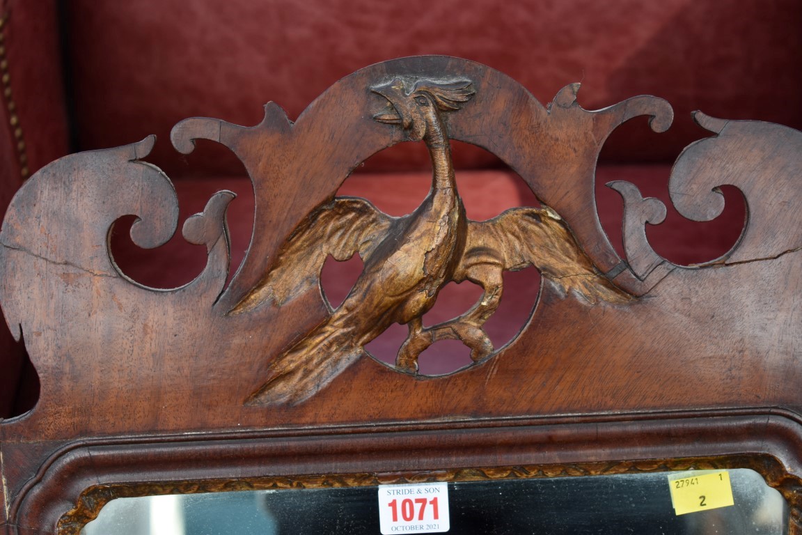 An 18th century fretwork mirror; together with a shield shaped toilet mirror. - Image 2 of 4