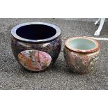 (LC) Two oriental ceramic jardinieres.